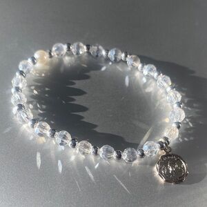 Elegant Silver and Clear Beaded Bracelet